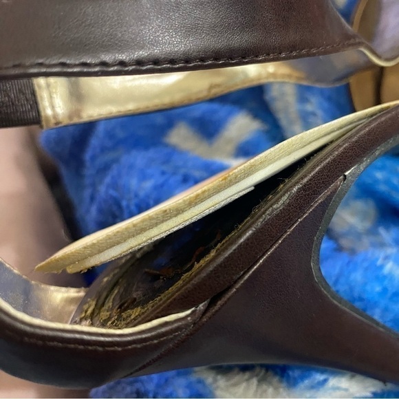 Charlotte Russe Open Toe Strap Heels Brown 9 - Picture 8 of 9